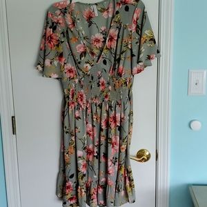 XL floral midi dress